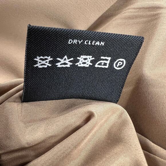 Carlisle Camel Brown Cat Scratch Stitching Pencil Skirt Knee Length Lined Size 4 - Picture 10 of 13